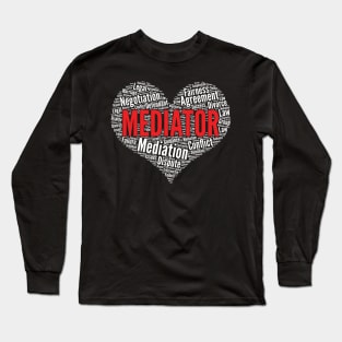 Mediator Heart Shape Word Cloud Design print Long Sleeve T-Shirt